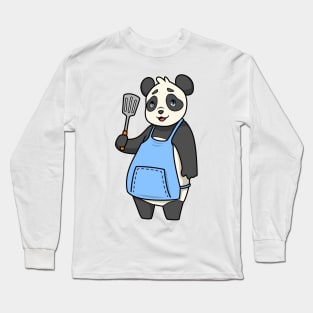 Panda bear is grill master Long Sleeve T-Shirt